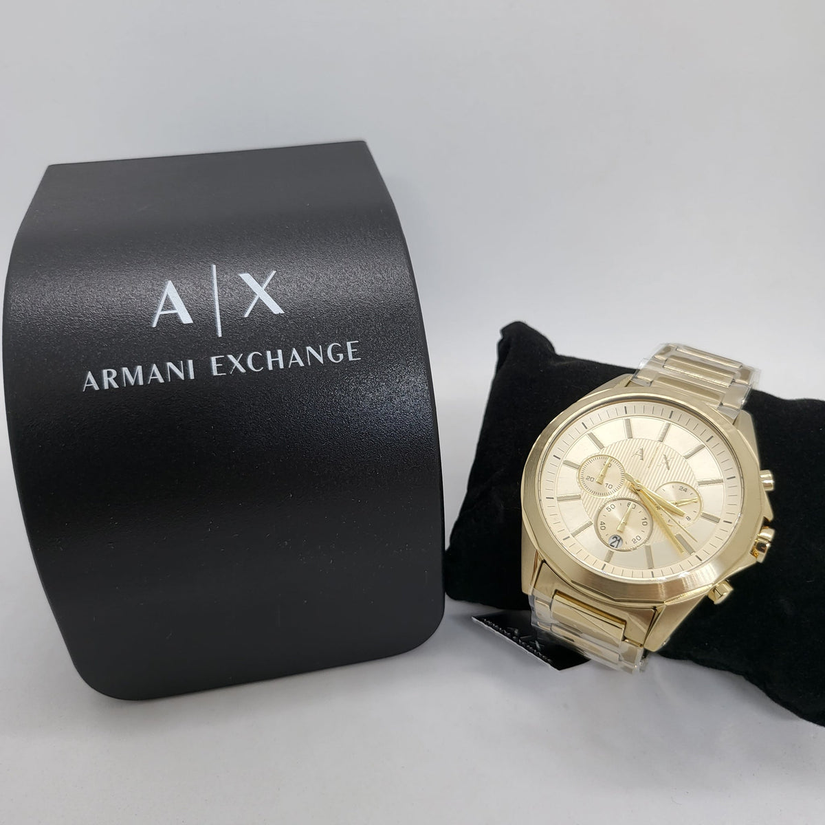 Armani Exchange Drexler AX2602 Men's Chronograph Watch – Gold Dial with Gold Stainless Steel Strap