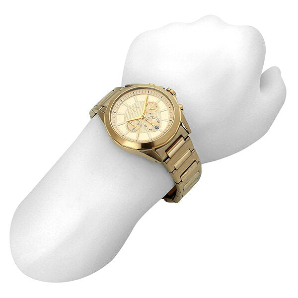 Armani Exchange Drexler AX2602 Men's Chronograph Watch – Gold Dial with Gold Stainless Steel Strap